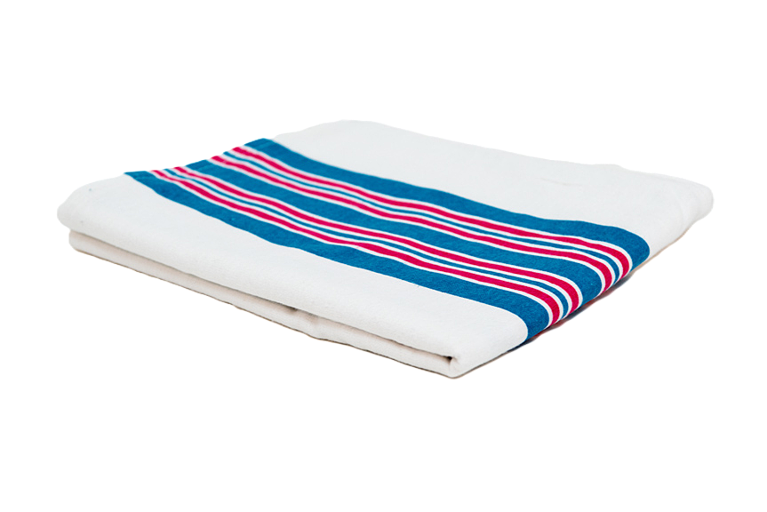 BABY FLANNEL BLANKET W/ DYED STRIPES