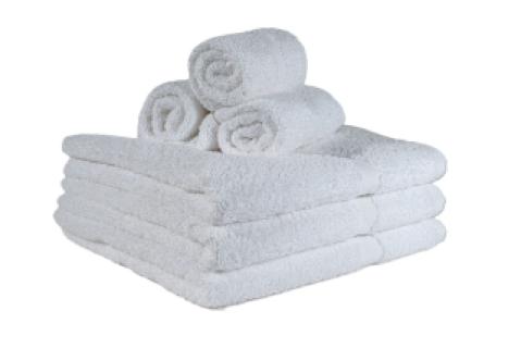100% Cotton Terry Towels, WHITE