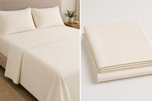 FLAT BED SHEET - IVORY - DOUBLE - 81