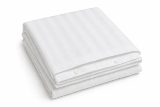 DUVET COVER - WHITE W/ SATIN STRIPES - QUEEN - 92