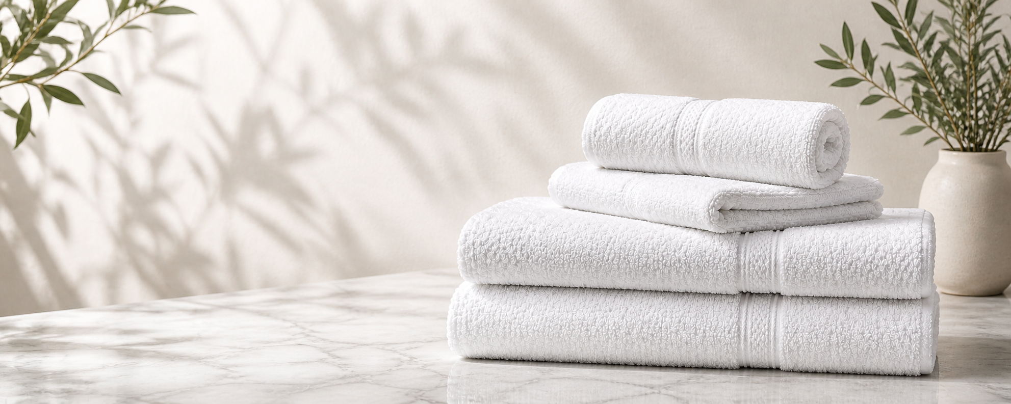 Cotton Terry Towels || White