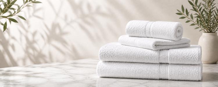 Cotton Terry Towels || White