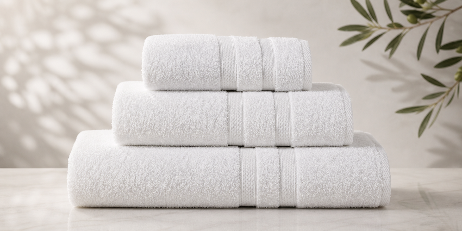 Luxury Cotton Terry Towels, WHITE