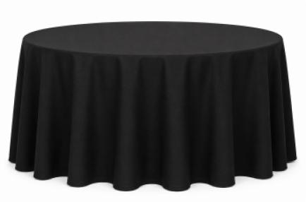 100% SPUN POLY TABLE COVER - 120 BLACK