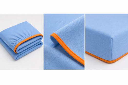 KNITTED FITTED CRIB SHEET - BLUE - 36