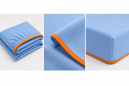 KNITTED FITTED CRIB SHEET BLUE 36