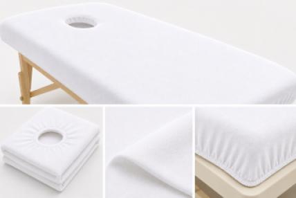 KNITTED TERRY SPA SHEET WITH HOLE